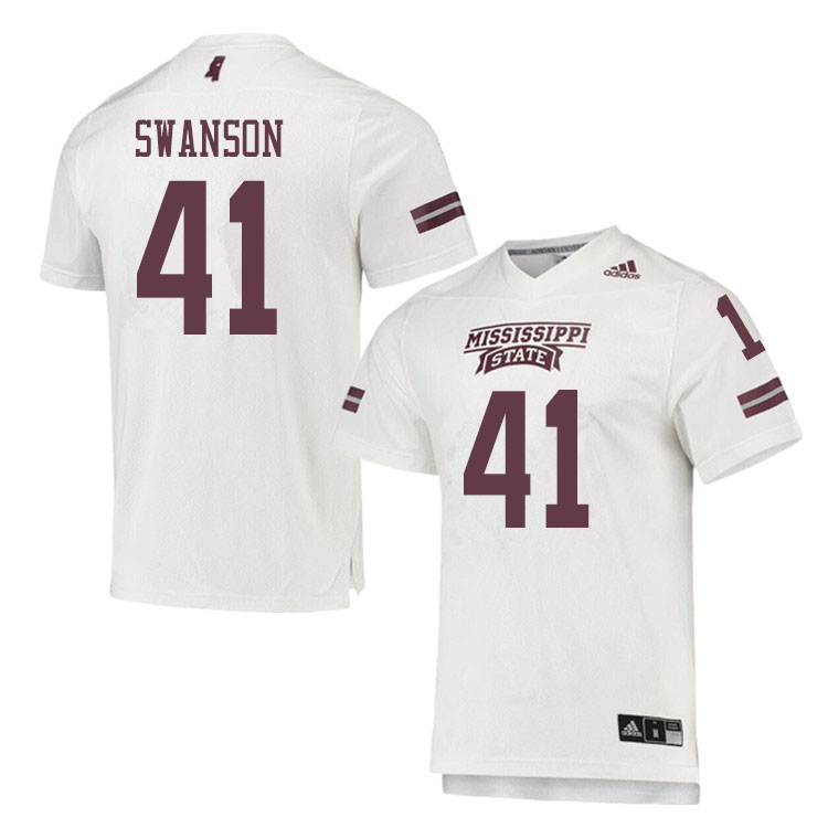 Men #41 Cody Swanson Mississippi State Bulldogs College Football Jerseys Sale-White - Click Image to Close